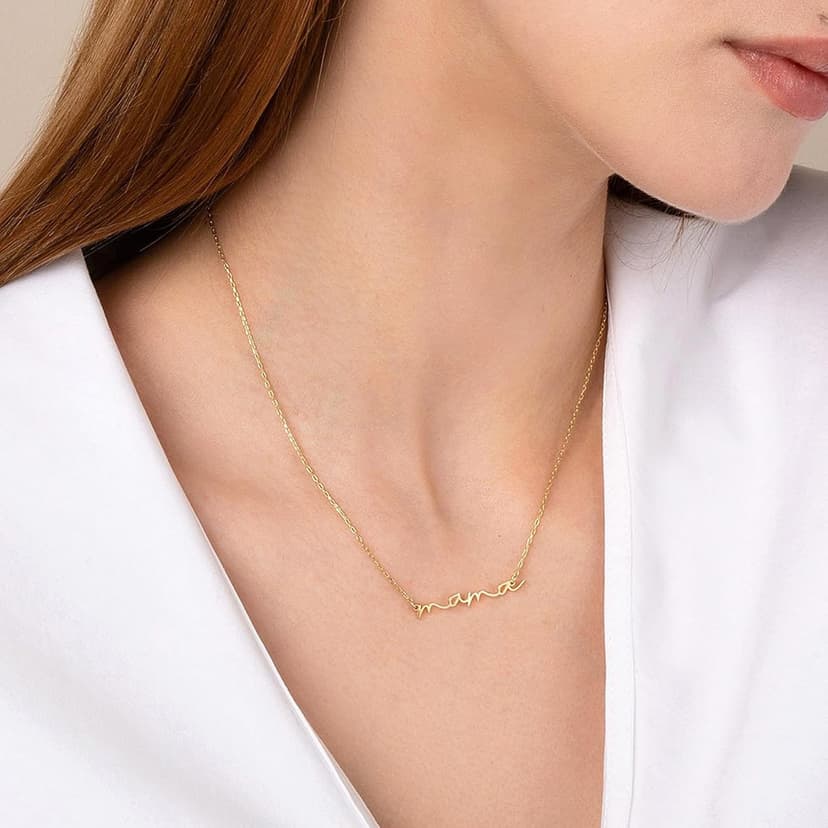 Moodear Mothers Day Gifts Mama Pendant Necklaces for Women - Dainty Small 18K Gold Plated Mom Necklace Non Tarnish Gift for Mom,New Mom Trendy