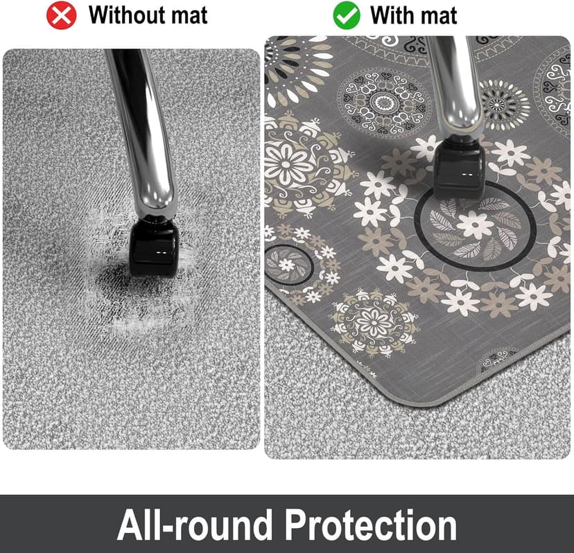 AiBOB Chair Mat for Carpeted Floors, Premium Quality Hard Material, Office Floor Mats for Computer Desk on Carpet, Easy Gride for Chairs, 36x48 Multi