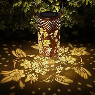 Solar Lanterns Outdoor Waterproof Hummingbird Garden Decorations Gifts for Women Gifts for Mom Grandma Birthday Gifts Hanging Solar Lanterns Outdoor for Patio Decoration, Deck, Lawn, Passageway