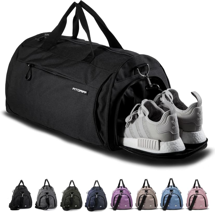Fitgriff Gym Bag for Men & Women with Shoe & Wet Compartment - Duffle Bag for Travel, Sports, Fitness & Workout