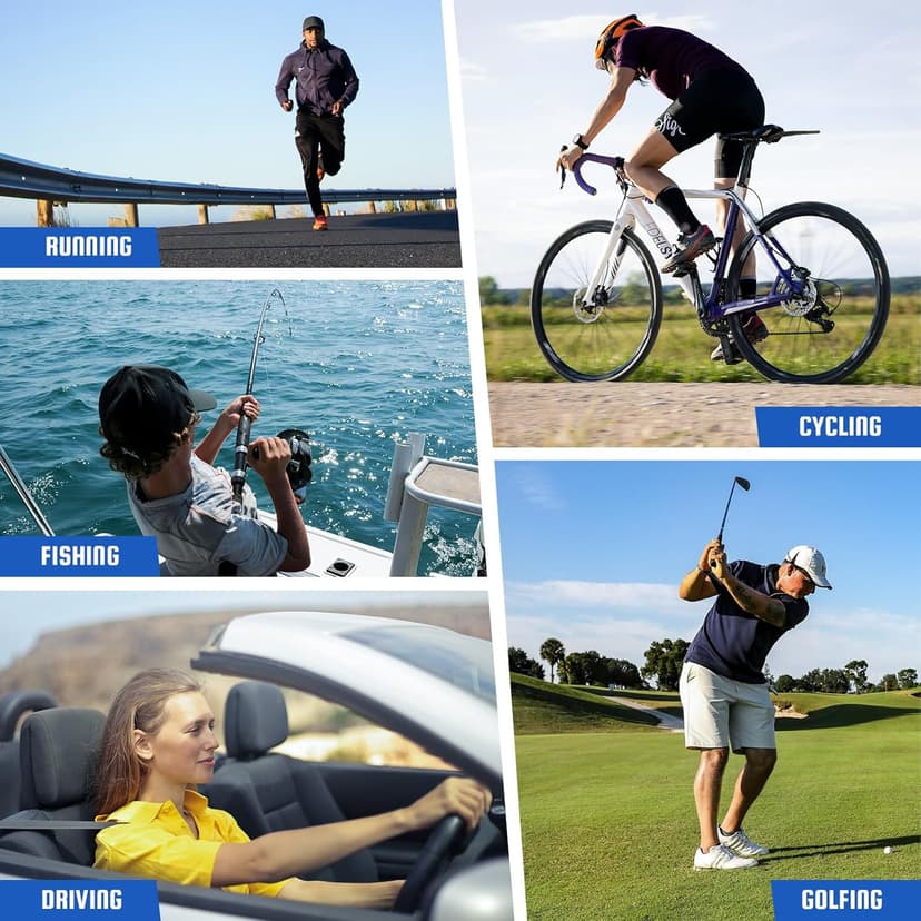 XVXV Polarized Sports Sunglasses for Men - UV Protection Half Frame Sun Glasses for Running Fishing