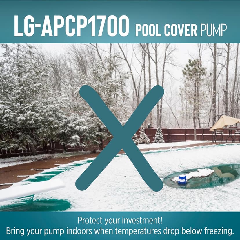 Little Giant Select Series LG-APCP1700 1/3 HP, 1745 GPH, Automatic, Submersible, Swimming Pool Cover Pump with 25-Ft. Cord, Dark Blue, 14942691
