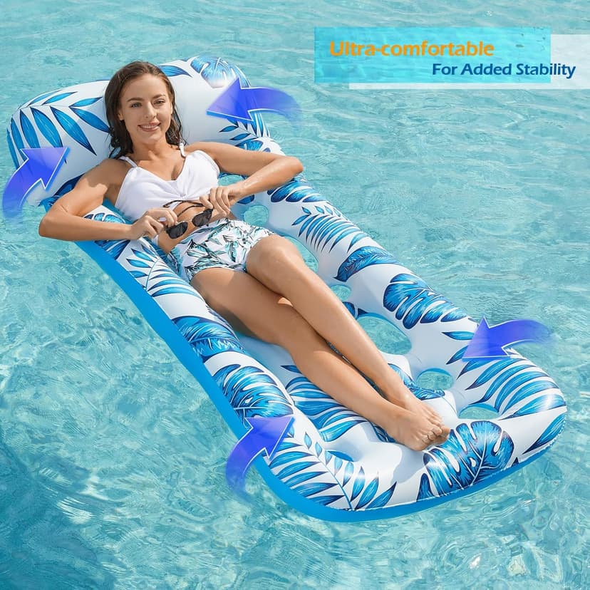 Jasonwell Inflatable Pool Float Lounge - 2 Pack Floaties Rafts for Adults Floating Lounger Sun Tanning Floats Cool Water Floaty Swimming Lake Beach Party Toys