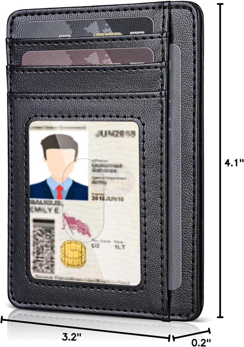 Teskyer Slim Wallet for Men, Minimalist Front Pocket RFID Blocking Leather Wallet Credit Card Holder for Men & Women