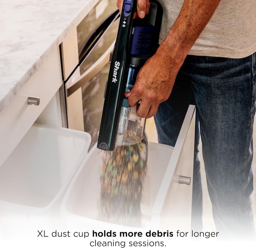 Shark | Pet Cordless Vacuum Cleaner | LED Headlights | Removable Handheld Vacuum for Pet Hair | Crevice Tool & Pet Multi-Tool Included | 40min Runtime | For Carpet & Hard Floors | Grey | IX141