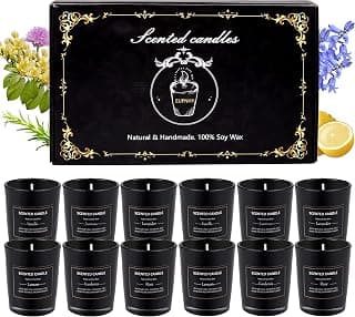 12 Pack Scented Candles Gift Set 2.5oz Strong Fragrance Aromatherapy Jar Candle Set Soy Wax Decorative Candles for Home Scented Candles Best Gifts for Women. B09MBW7JGL