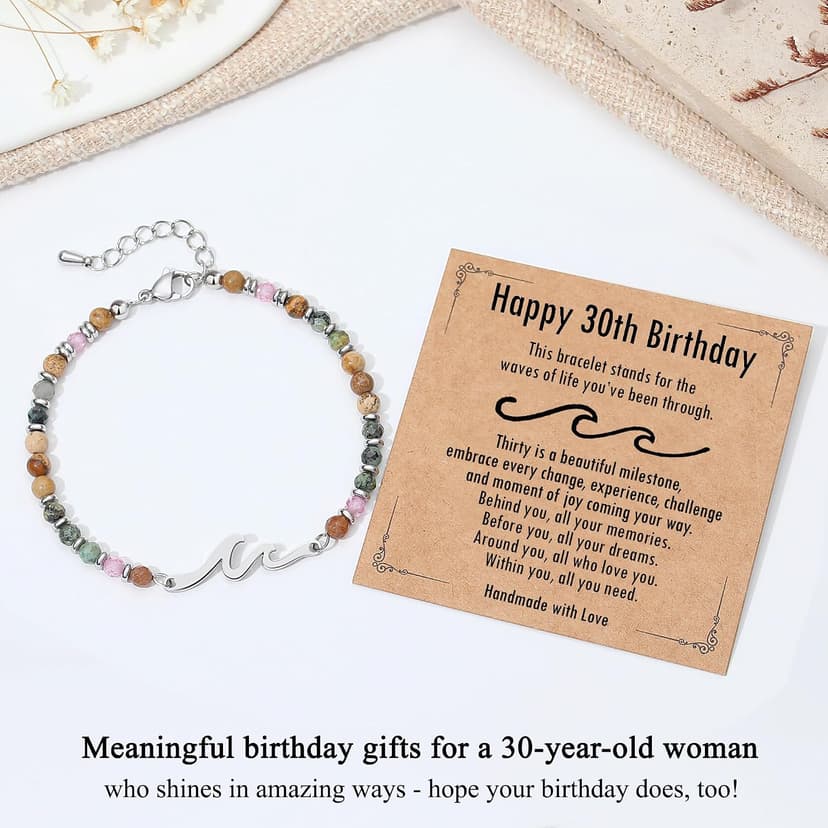 TONY & SANDY Friend Gifts for Women, Unique Birthday Gifts for Women, Sister Gift from Sister, Wave Bracelet, Christmas Stocking Stuffers for Woman Female, Bestie Friendship Bracelets B0FLY9MSD9