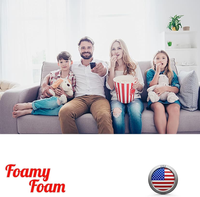 FOAMYFOAM High Density 4 inch Thick, 24 inch Wide, 24 inch Long Upholstery Foam, Cushion Replacement
