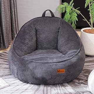 Bean Bag Chair, Cozy Fluffy Beanbag Chairs with Filler for Teens and Kids, Floor Lazy Sofa for Living Room Gaming & Reading (M-Charcoal)