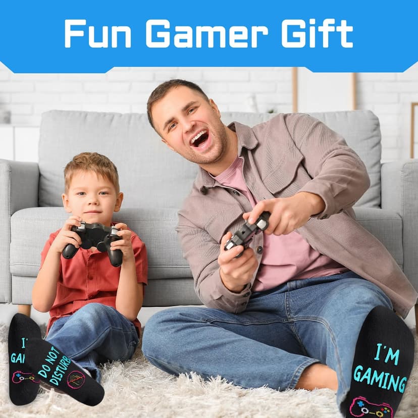 Gamer Gifts for Teens Boys - Video Game Gifts, Gaming Socks for Kids 4-18 Years with Greeting Card