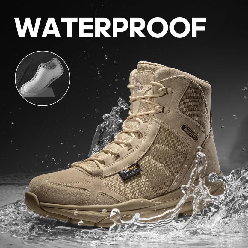 NORTIV 8 Men's Waterproof Lightweight Military Tactical Work Boots Outdoor Hiking Combat Motorcycle Boots