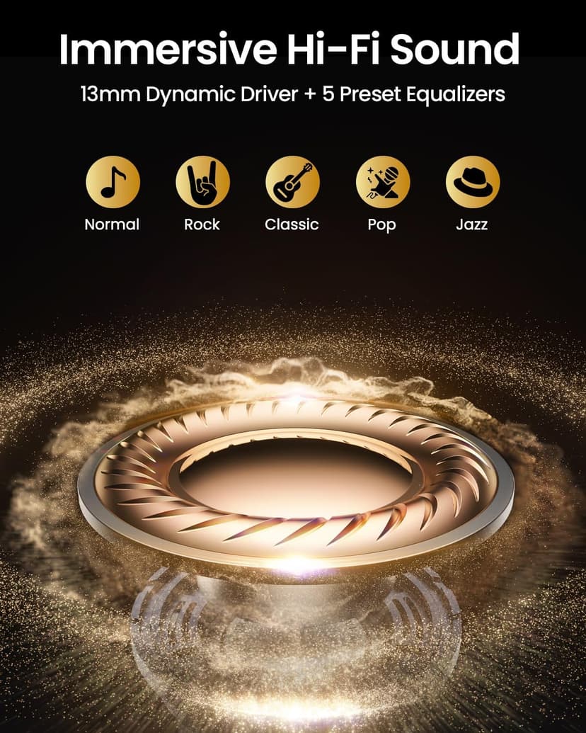 LEEMC Wireless Earbuds, Bluetooth Headphones 6.0, Ear Buds with Touch Screen, ANC ENC Noise Cancelling, 40H Bass Stereo Sound Over-Ear Earphones for iOS, Android, Sports, Workout,Charcoal