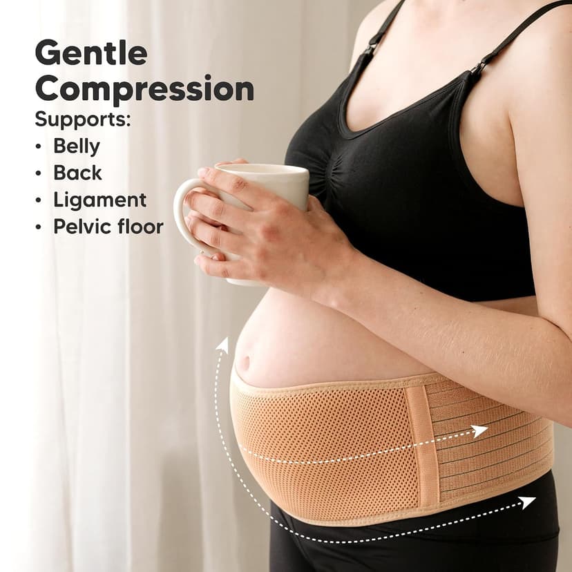 Soft, Breathable, Maternity Belly Support Band, Easy Adjustable Maternity Belt for Back, Pelvic Support, Comfortable KeaBabies Pregnancy Belly Bands for Pregnant Women,1pk (Classic Ivory, M/L) B07Z4W4KZB