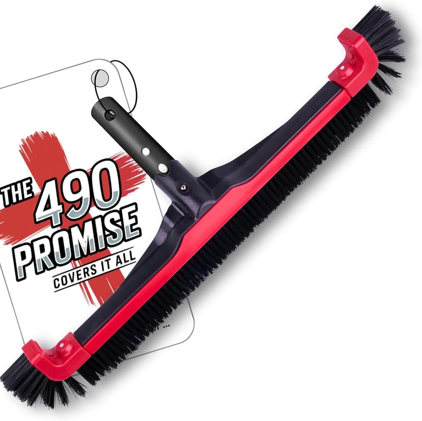 ProTuff 22" Pool Brush Head – Comes Sturdy Bristles, Tough on Algae, Dirt & Grime – Cleans 3X Faster – Extra-Wide Pool Scrubber Brush with Pole Attachment Option