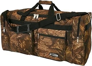E-Z Roll 30 Inch EXTRA LARGE Tree Camouflage Duffel Bag-Oversized Travel & Outdoor/Hunting Gear Bag, 30x14x12 Inches,Heavy Duty, Water-Resistant in 5 Colors (NOT CARRY-ON SIZE) (Black Trim)