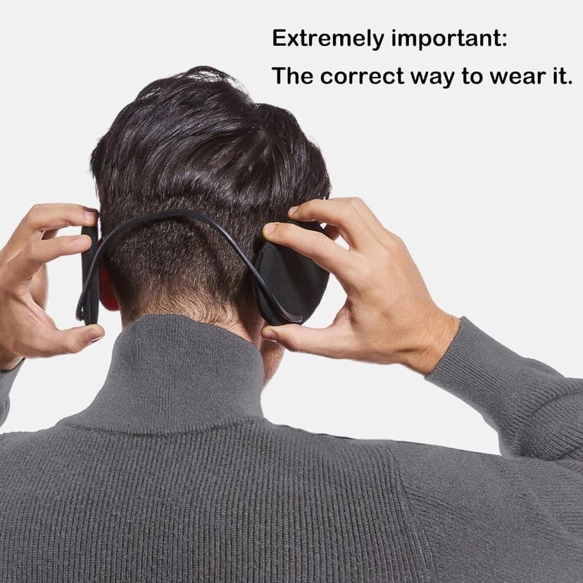 F Flammi Unisex Behind the Head Ear Muffs Foldable Winter Ear Warmers for Women & Men Ear Protection for Cycling Under Helmet