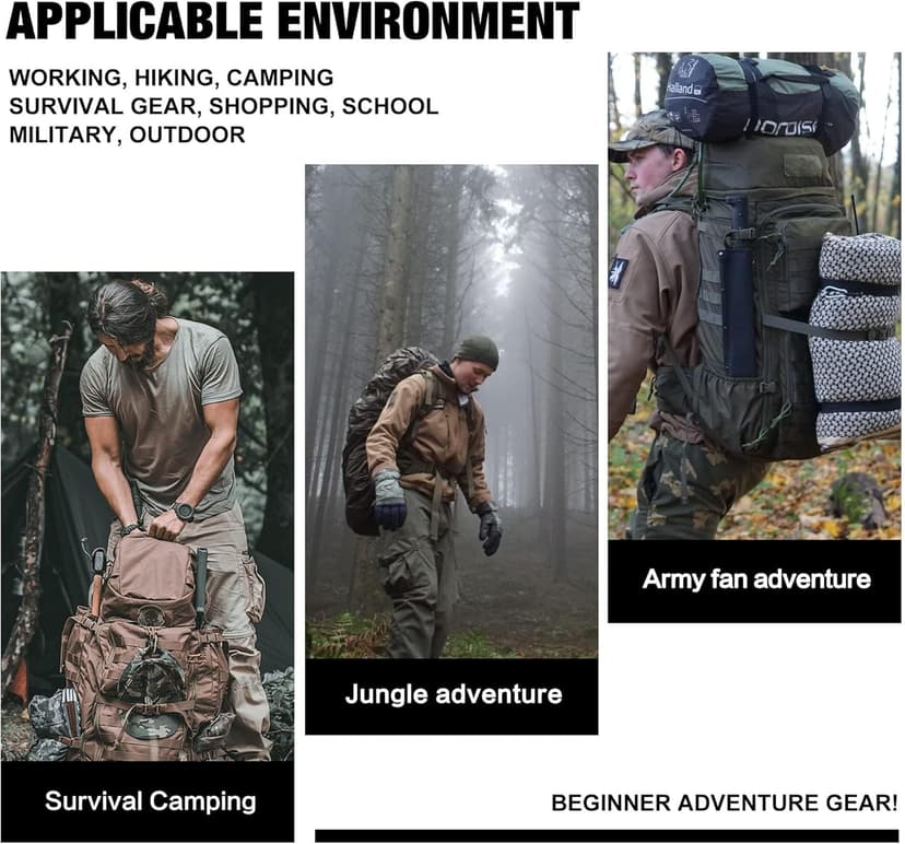 Mardingtop 60L Military Internal Frame Backpack for Hiking,Camping,Hunting,Rucksack Backpack with Rain Cover