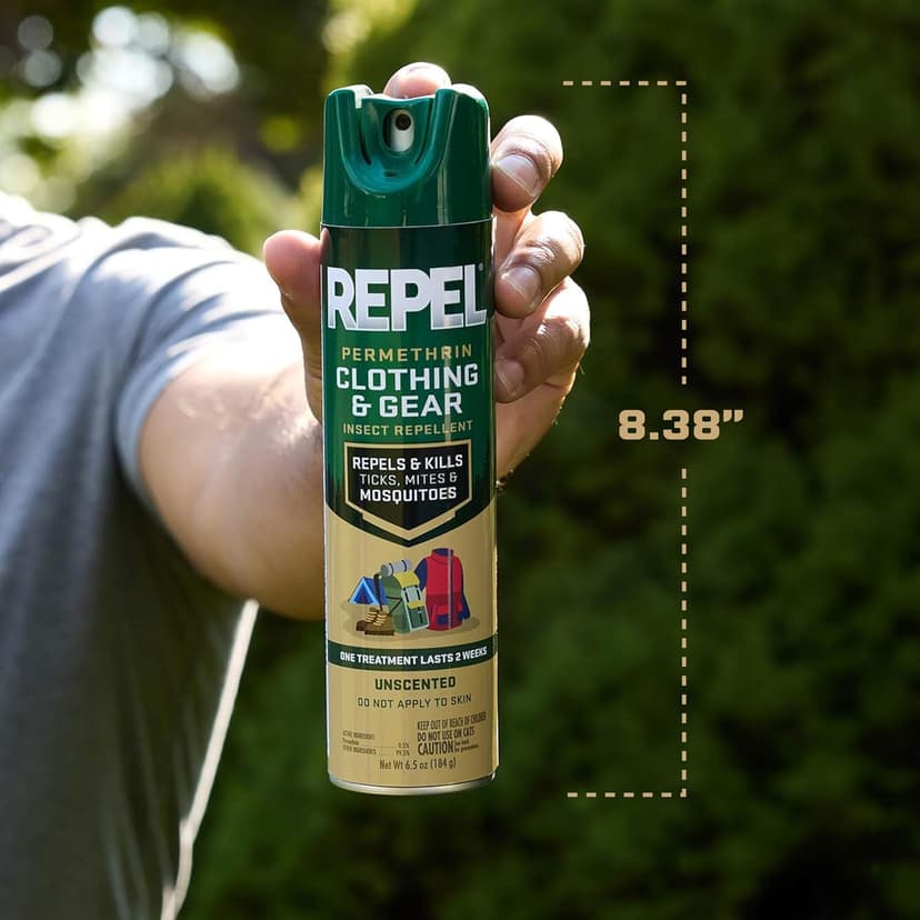 Repel Permethrin Clothing & Gear Insect Repellent, Use on Outdoor Gear, Tents and Sleeping Bags, Repels Mosquitoes, Ticks, Mites, (Aerosol Spray) 6.5 fl Ounce