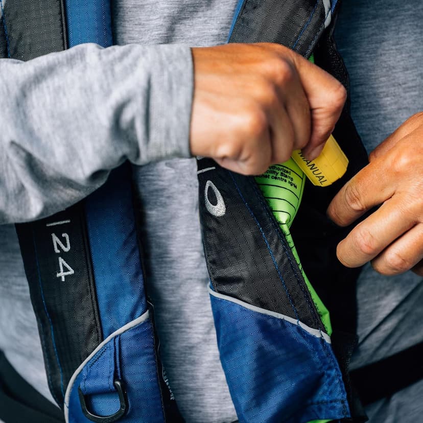 Onyx A/M-24 Automatic/Manual Inflatable Life Jacket, U.S. Coast Guard Approved, Low Profile, Compact Design, Manual Convertible Inflation Option