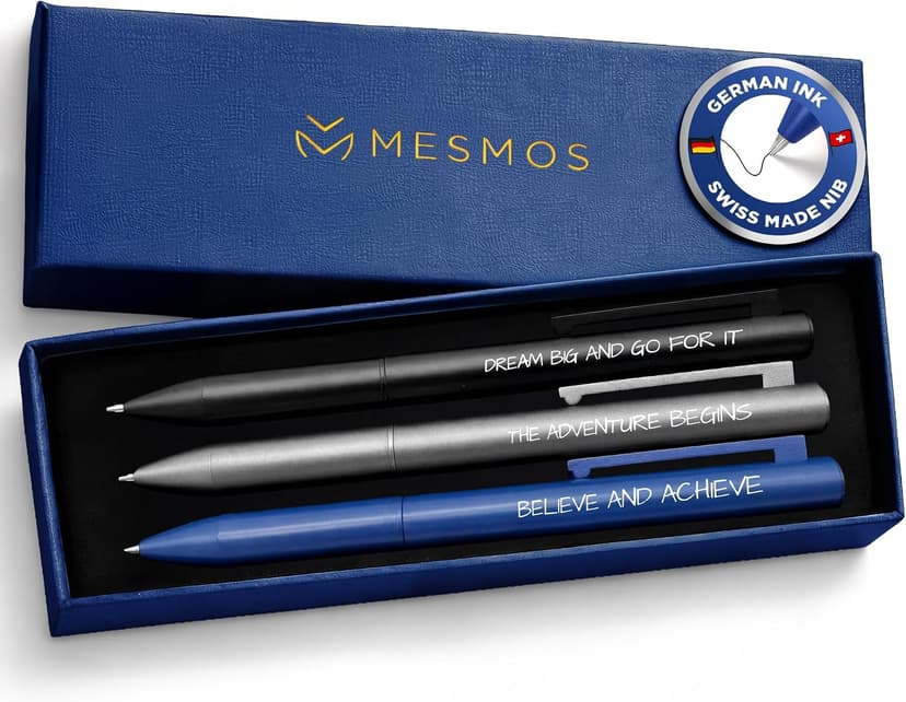 MESMOS Graduation Gift for Him 2026, 3pc Luxury Pen Set, German Ink & Swiss Nib, College and High School Graduation Gifts for Boys, Masters Grad Gift for Him, Men, Male, Son, Dad, Boys B0DNM6QZ8F