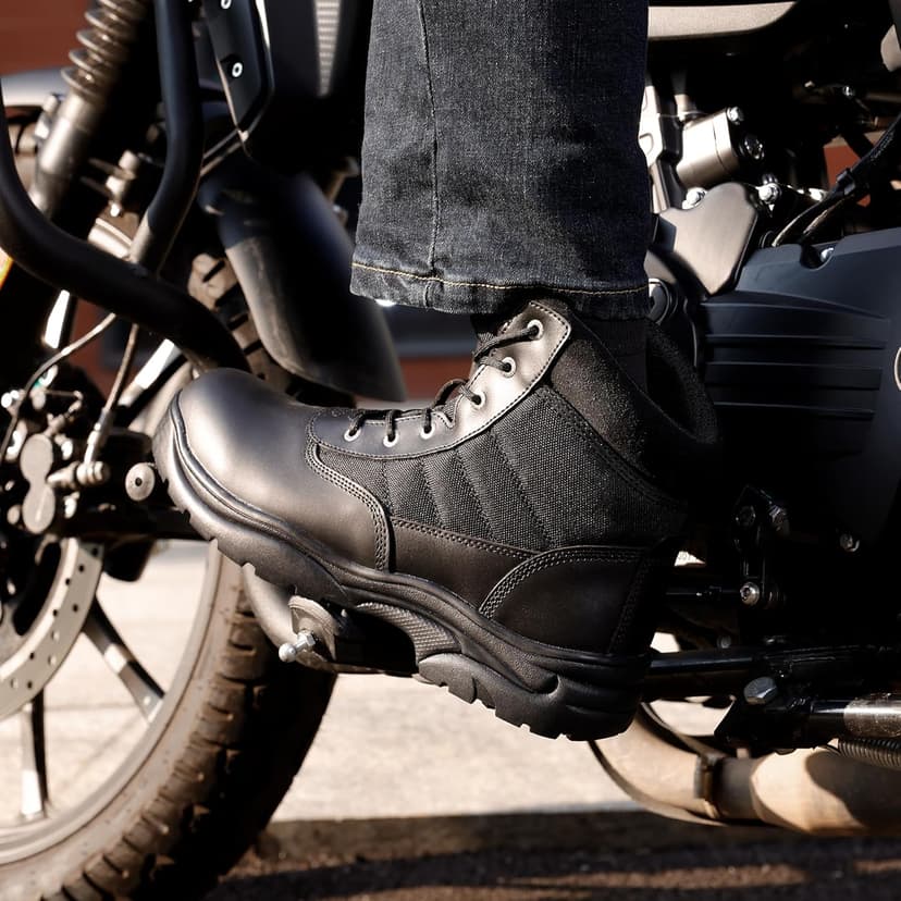 NORTIV 8 Men's Waterproof Tactical Work Boots Leather Outdoor Hiking Military 6 Inches Motorcycle Combat Boots