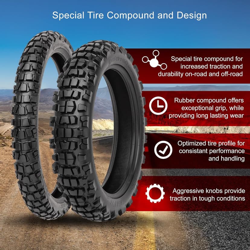 Tusk Waypoint Adventure Front Tire 90/90-21 (54R) – Motorcycle & Dual Sport