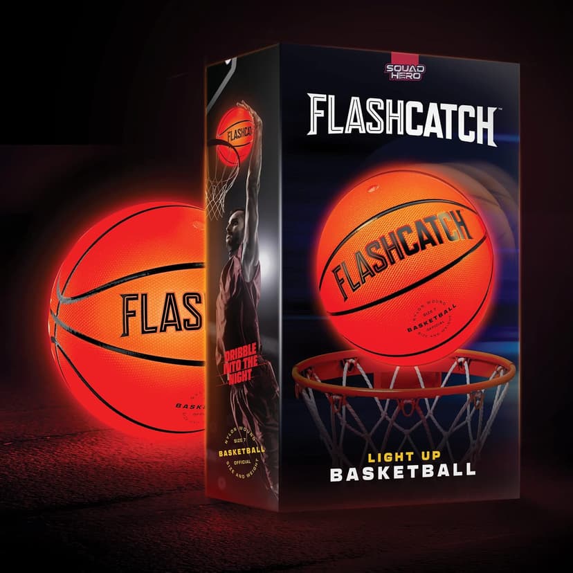 Light Up Basketball - Glow in The Dark - Sports Gear Accessories Gifts for Boys 8-15+ Year Old - Kids Teens Gift Birthday Ideas - Teen Boy Toys Ages 8 9 10 11 12 13 14 15 Outdoor Teenager