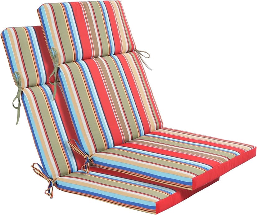 Enipate 2 Pack Outdoor High Back Chair Cushion, Weather Resistant Adirondack Rocking Chair Cushions, Patio Chair Seat Cushions