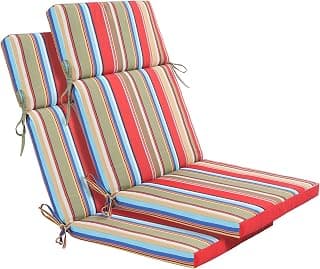 Enipate 2 Pack Outdoor High Back Chair Cushion, Weather Resistant Adirondack Rocking Chair Cushions, Patio Chair Seat Cushions