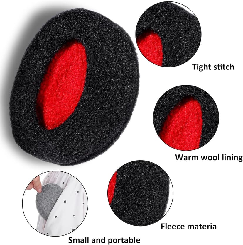 PEOVLVN 2 Pairs Bandless Ear Muffs Winter Earmuffs Windproof Ear Warmers Fleece Ear Covers for Men Women Outdoor Activities