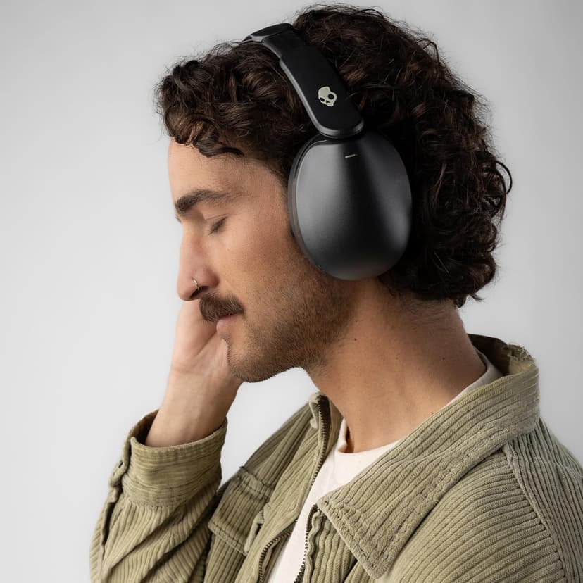 Skullcandy Hesh 360 Wireless Over-Ear Bluetooth Headphones, Up to 100 Hours Battery, Noise Isolating Fit, Flat-Folding Collapsible Design, Microphone iPhone Android - True Black