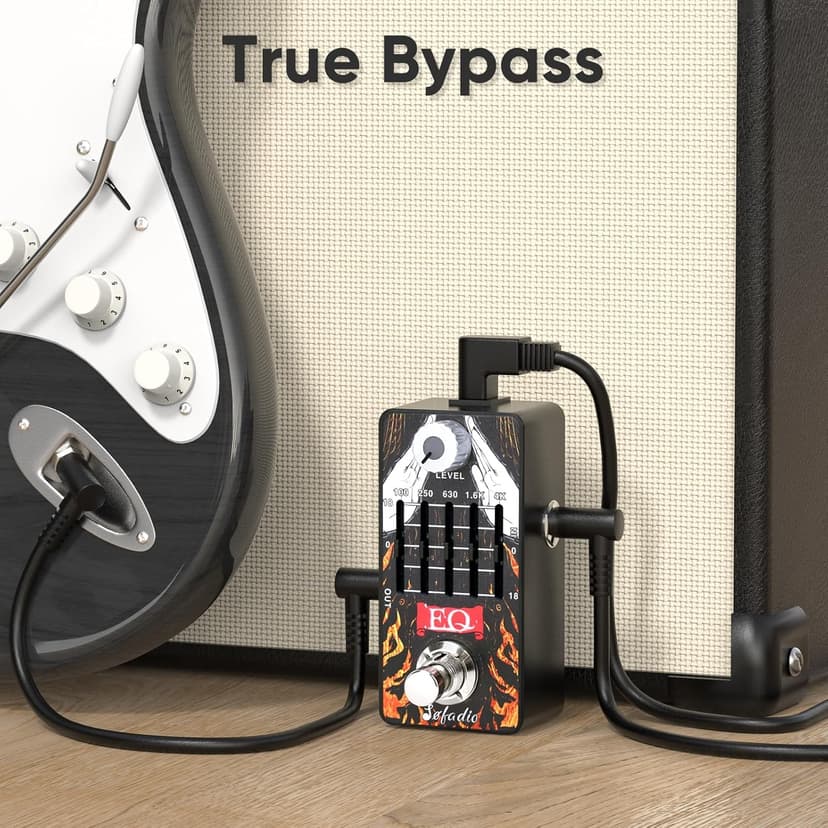 Sofadio Analog Equalizer Pedal EQ Pedal For Electric and Acoustic Guitar With True Bypass Full Metal Case (EQ)