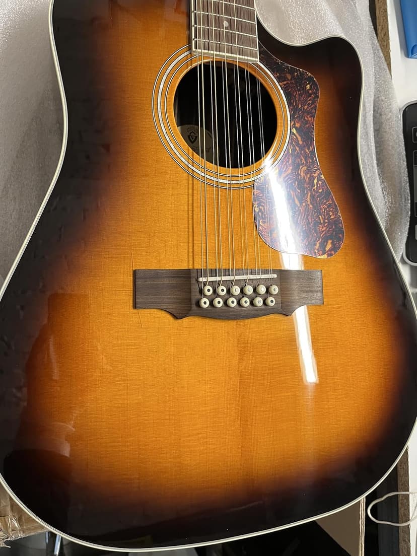 GUILD Guitars D-2612CE Deluxe ATB 12-string Acoustic Guitar, Antique Burst, Archback Deluxe, Solid Top, Dreadnought, Westerly Collection