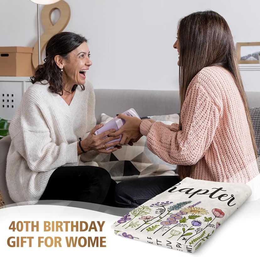 40 Year Old Birthday Gifts for Women, Friend, Sister, Mom, 1986 Bday Gift, Turning 40 Throw Blankets 50'' x 60'' Afterprints 40th Birthday Gifts Women, Chapter 40 Blanket Gift for Her B0F9W9BDSL