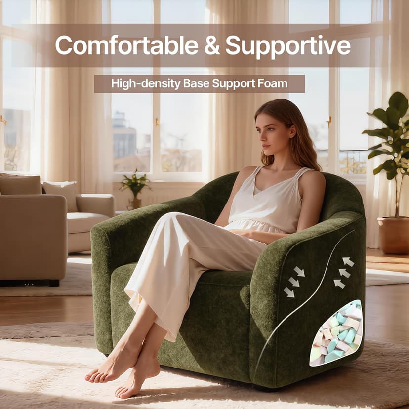 KISLOT 2 PCS Frameless Accent Chair,Full Sponge Cloud-Like Comfy Sofa Chair for Living Room,Zero Assembly Cloud Couch Reading Chair,Ergonomic Small Space Seating for Bedroom,Home Office