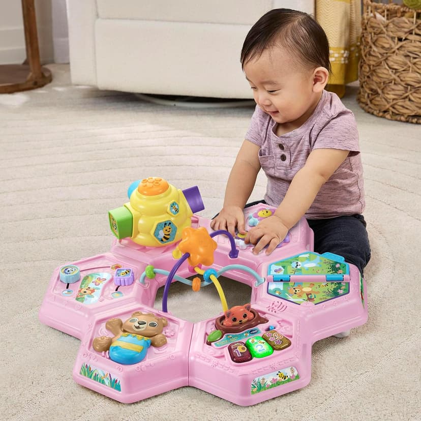 VTech Buzz and Learn Activity Table with Seven Interactive Play Zones, Pink
