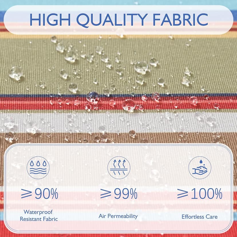 Enipate 2 Pack Outdoor High Back Chair Cushion, Weather Resistant Adirondack Rocking Chair Cushions, Patio Chair Seat Cushions