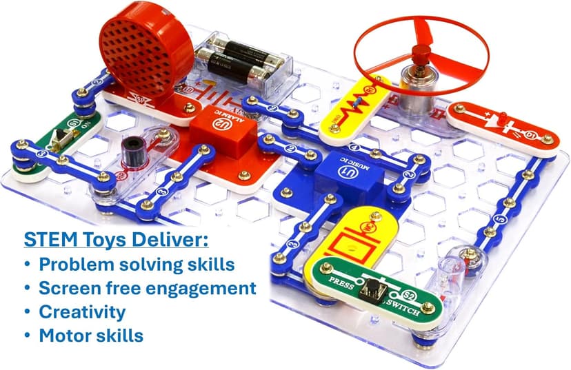 Build 100+ STEM projects with 28 snap-together parts and a full-color project manual SNAP CIRCUITS Jr. SC-100 STEM Electronics Kit, 100+ Projects, Ages 8+ B00008BFZH