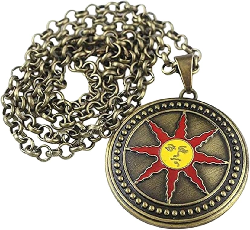 Dark Souls Game Series Inspired - Dark Souls 3 Special Edition The Sun Necklace Pendant. Great Gift For a Gamer Friend And a Great Cosplay Item For Any Dark Soul Franchise Fan. B08LR2WQ6M