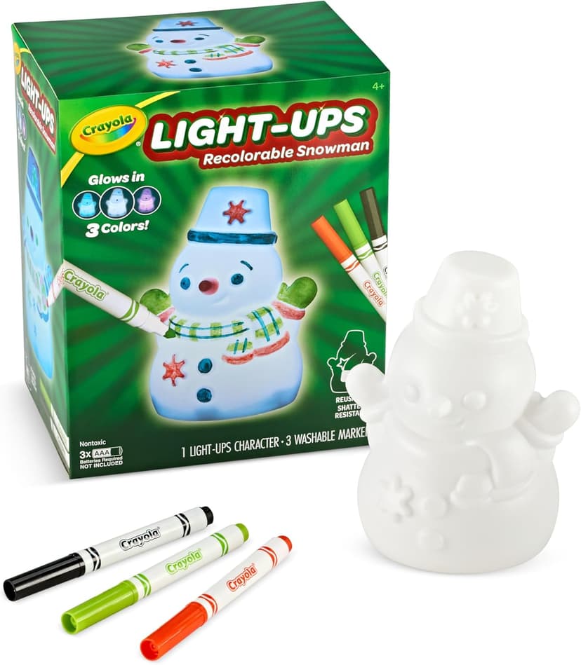 Crayola Light-Ups - Snowman, Light Up Snowman Toy, Christmas Gift for Grandkids & Kids, Reusable Coloring Craft Toy, Decoration for Indoors, Stocking Stuffers B0CRBKBZNH