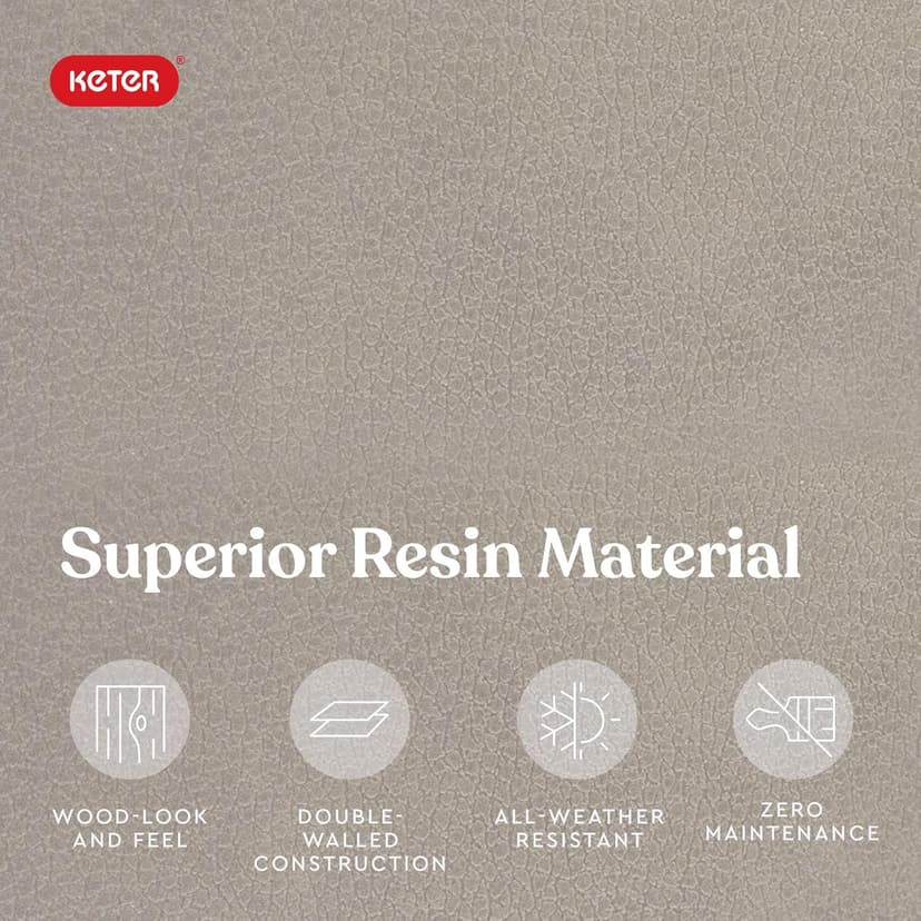 Keter Marvel Plus 71 Gallon Resin Outdoor Storage Box for Patio Furniture Cushions, Throw Pillows, Garden Tools and Pool Floats, Beige