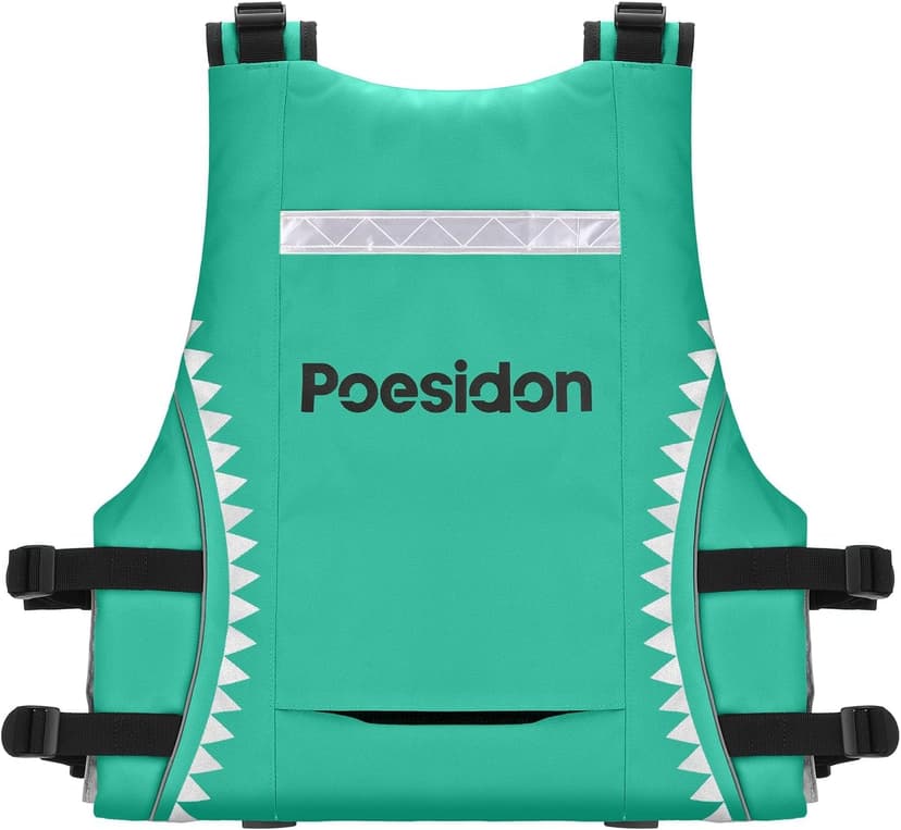 Poseidon Adjustable Water Safety Life Jacket - Classic Unisex Design with Front/Rear Storage Compartments for Multiple Water Activities
