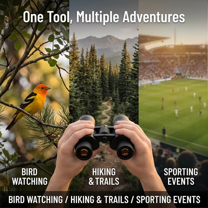 Adult Night Vision Binoculars 60x60 1000M Professional Waterproof High-Power Optical Binoculars, Suitable for Stargazing, Bird Watching, Concerts, Football, Sightseeing, Hunting, and Easy to Carry.
