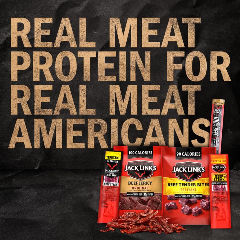 Jack Link's Beef Jerky Gift Basket Variety Pack - Includes Jerky, Meat Sticks, and Beef Steaks, Great Gift for Men, Perfect Hunting Trip Snacks, 15-Piece Assorted Meat Snack Pack