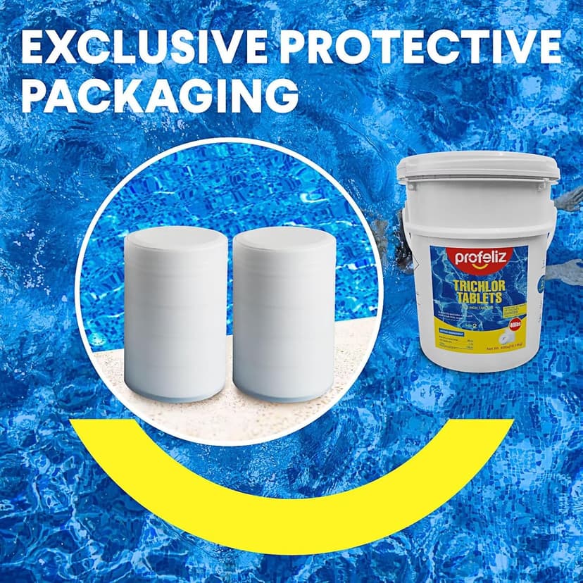 PROFELIZ 2-Pack Chlorine Tablets 3 Inch for Swimming Pools, Kills Bacteria and Stops Algae, Slow Dissolving,Exclusive Protective Packaging,Pool Chlorine Tablets,2X 40 lbs Bucket,Total of 80lbs