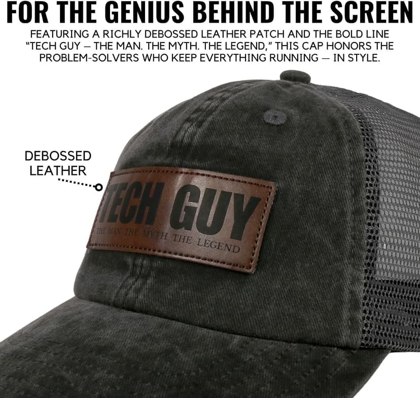 InnoBeta Tech Support Gifts Techie IT Guy Hat Cap, Funny Adjustable Embroidered Trucker Hat for Help Desk, Technician, Programmer, Tech Lover B0F3P8RBRS