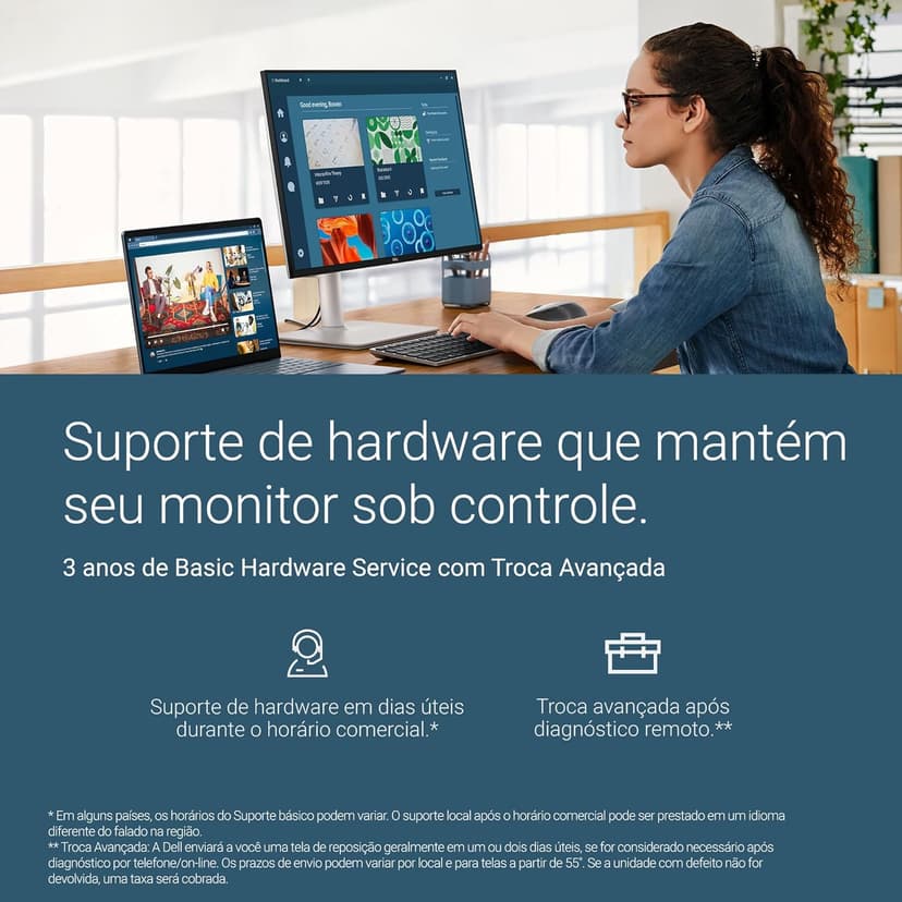 Dell U2424H UltraSharp 24 Inch FHD (1920x1080) Monitor, 120Hz, IPS, 5ms, 98% DCI-P3, 2X USB-C, 2X DisplayPort, HDMI, 3X USB, 3 Year Warranty, Silver