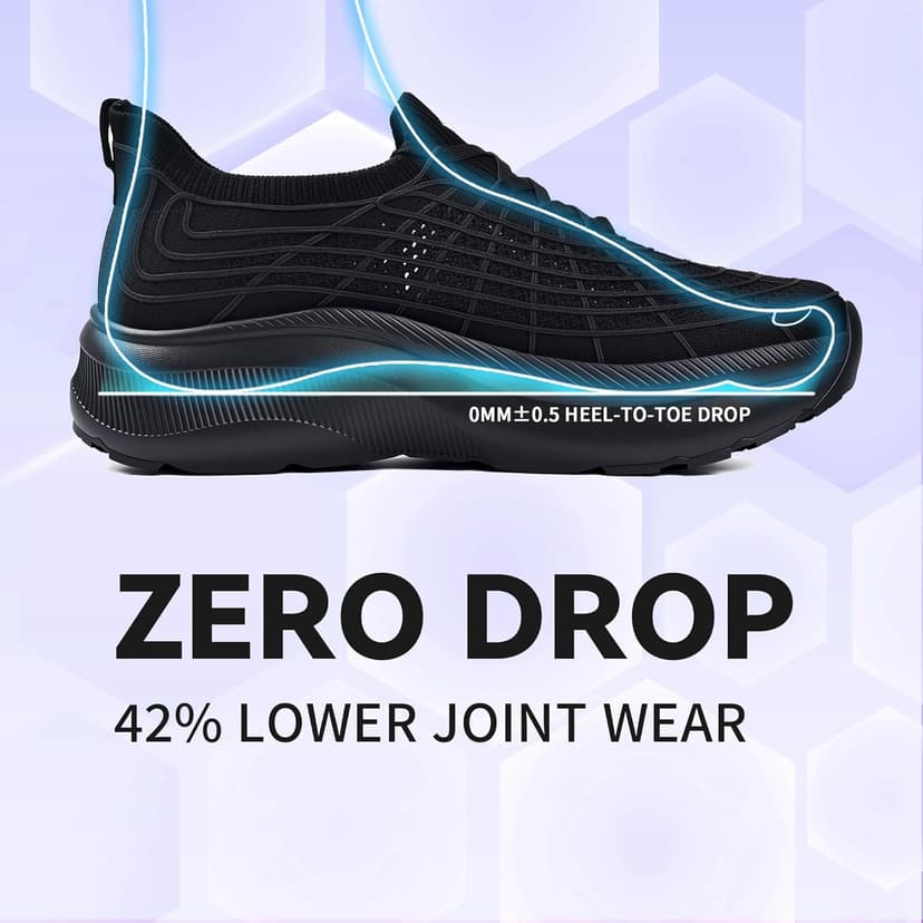 JACKSHIBO Wide Toe Box Shoes Women Slip on Sneakers Slip in Arch Support Plantar Fasciitis Orthopedic for Walking Tennis Athletic Cushion Thick Sole Zero Drop Hands Free Shoes with Metatarsal Pads