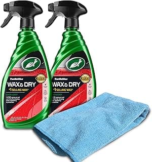 Turtle Wax 50834 1-Step Wax and Dry, Quick and Easiest Step to High Shine, for Cars, Trucks, Motorcycles and RVs, 26 oz. Double Pack with Microfiber Towel