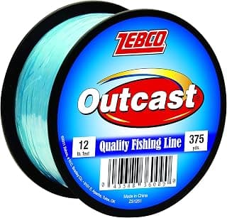 Zebco Outcast Monofilament Fishing Line, Low Memory and Stretch, High Tensile Strength